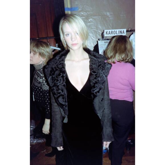 Ralph Lauren Collection Black Shearling Jacket Embroidered Velvet Formal Runway - Picture 5 of 16